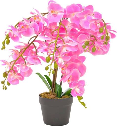 Kunstplant Met Pot Orchidee Cm Roze Bol Com