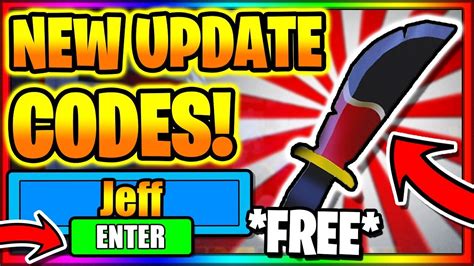 All New Secret Op Working Codes 🔪jeff The Killer Update🔪 Roblox