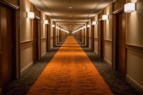 Premium Ai Image Photo Of Empty Hotel Hallway Photography Ai Generated