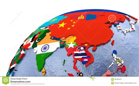 Political Asia Map Stock Illustration Illustration Of Asia 69782443