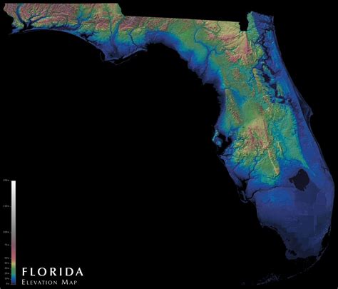 Florida Elevation Map Florida Topographic Map Of South Florida 814