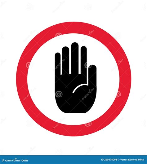 No Entry Hand Sign On Transparent Background Red Stop Sign Icon With