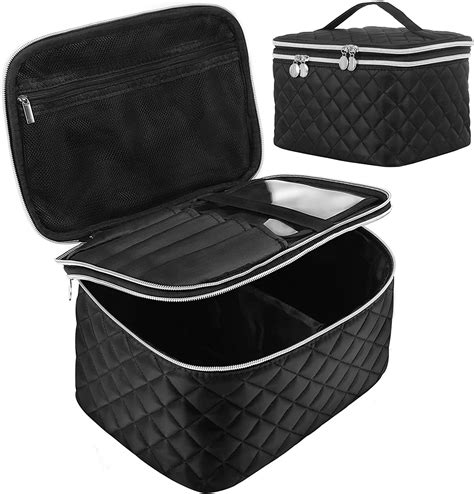 Double Layer Travel Makeup Bag Portable Cosmetic Bag With