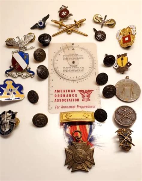 Vintage United States Military Medals Pins Lot Navy Marines Signal