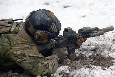 Us Special Forces Soldier Training On A M4a1 Carbine At Panzer Range