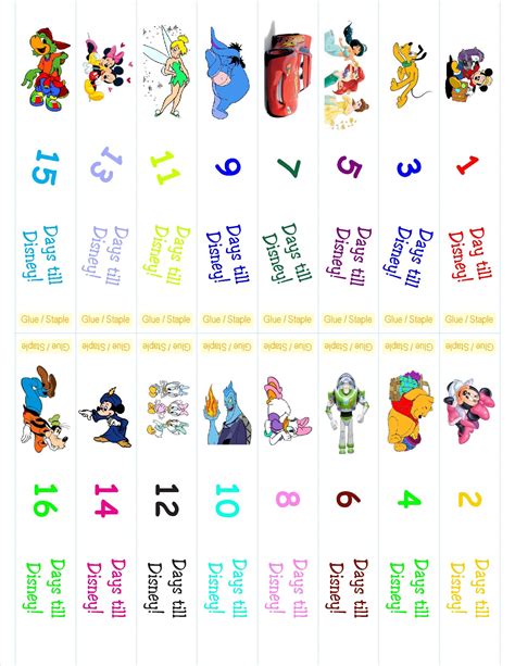 Disney Printable Countdown Calendar Printable Coloring Pages
