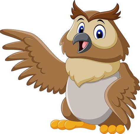 Premium Vector Cartoon Funny Owl Waving