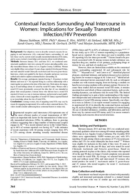 pdf contextual factors surrounding anal intercourse in women implications for sexually