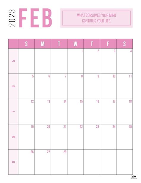 February Calendars Free Printables Printabulls Free