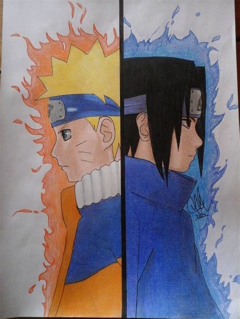 Naruto And Sasuke By Miiochann On Deviantart Naruto Painting Naruto