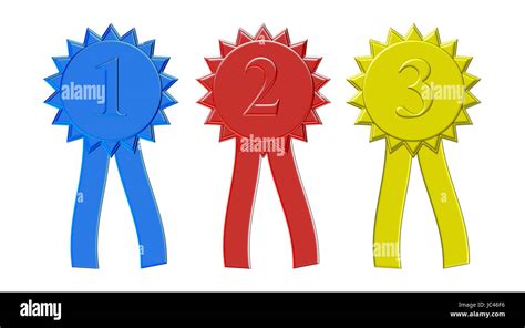 Illustration Of First Second And Third Place Award Ribbons In Playful