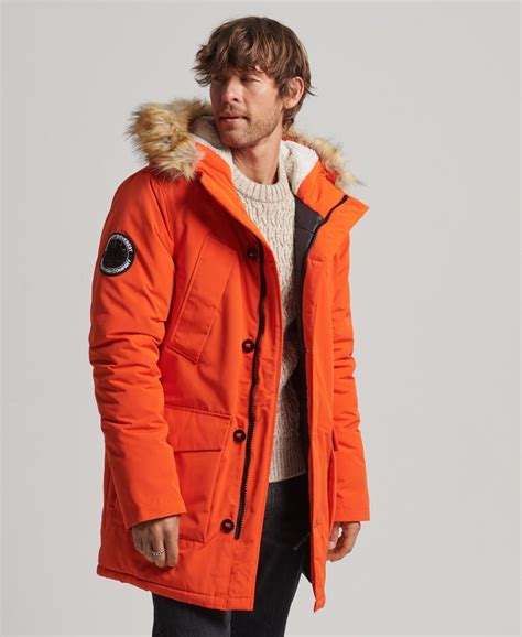 lyle and scott vintage veste parka winter weight micro homme orange brûlé