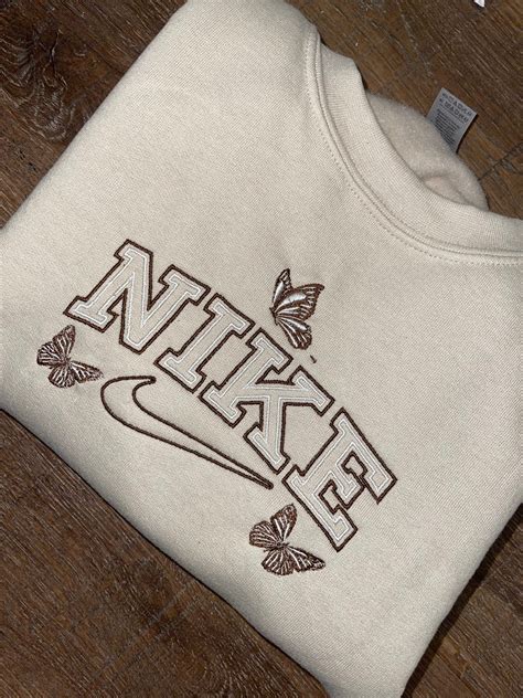 Nike inspired embroidered crewneck | Etsy