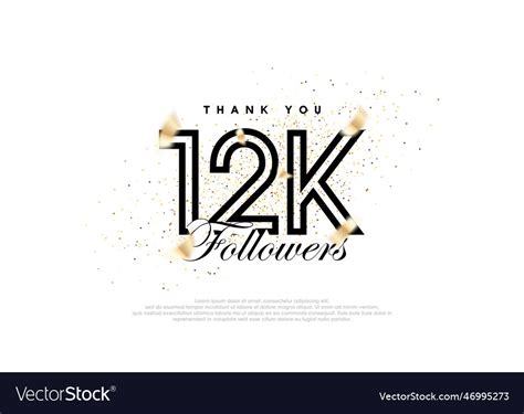 Black 12k Followers Number Achievement Royalty Free Vector