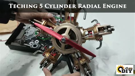 Teching 5 Cylinder Radial Engine Model Kit Retro Youtube