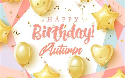 Download Happy Birthday Autumn 4k Birthday Background With Gold