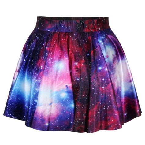 Universe Cosmic Galaxy Nebula Space Print Elastic Circle Skirt In Purple
