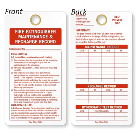 A fire extinguisher inspection is a way to check your fire extinguishers to make sure that obvious damage such as broken piping, clogged nozzles, rust, leaking, and so on should all be logged, and. printable tags template - Google Search | Printable tags ...