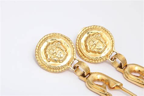 Rare Gianni Versace Large Safety Pin Earrings At 1stdibs