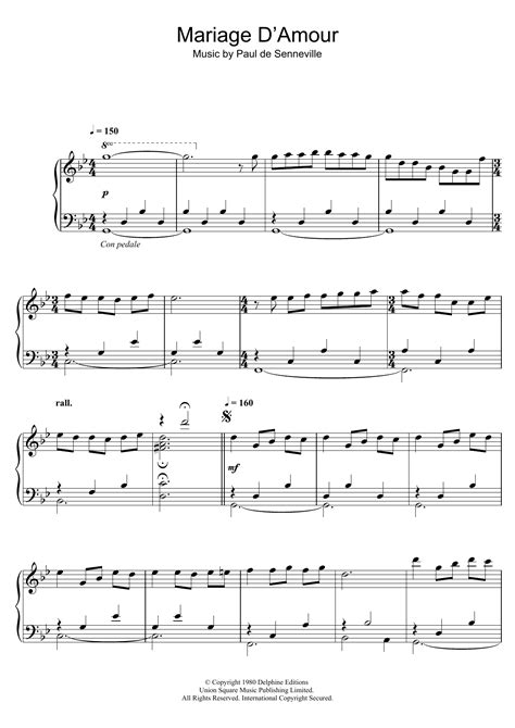 Richard Clayderman Mariage Damour Sheet Music Notes Download