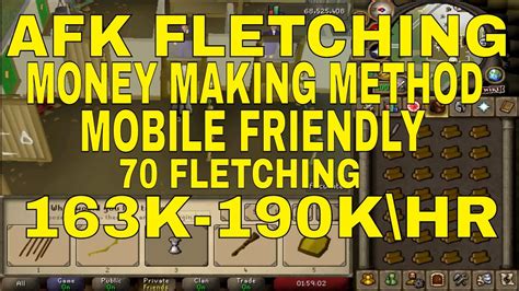 So, you can work towards upgrading your armour or weapons. OSRS P2P AFK FLETCHING MONEY MAKING METHOD MOBILE FRIENDLY - YouTube