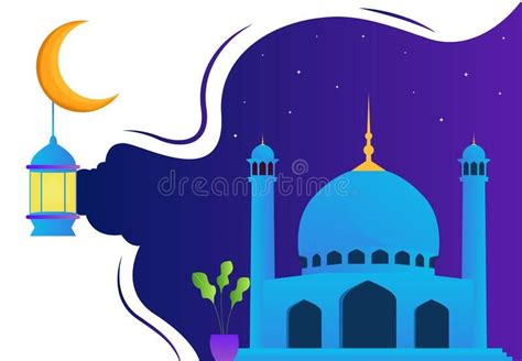 Background Masjid Ramadhan Masjid Or Mosque With Creative Half Moon