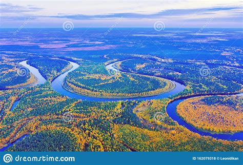 Aerial Photography Of Landscape In Western Siberia Stock Photo Image