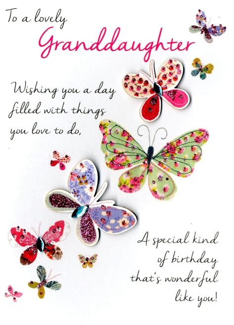 Lovely Granddaughter Birthday Greeting Card Happy Birthday Grandaughter Grandaughter Birthday