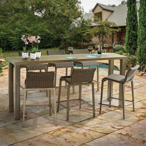 Woodard Nathan Aluminum 7 Piece Counter Height Patio Dining Set