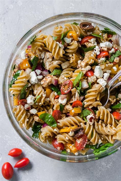 Apple cider vinegar gives a touch of acid, while mayonnaise adds richness. Simple Greek Summer Pasta Salad - Hungry by Nature