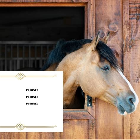 Horse Stall Card Digital Download Etsy