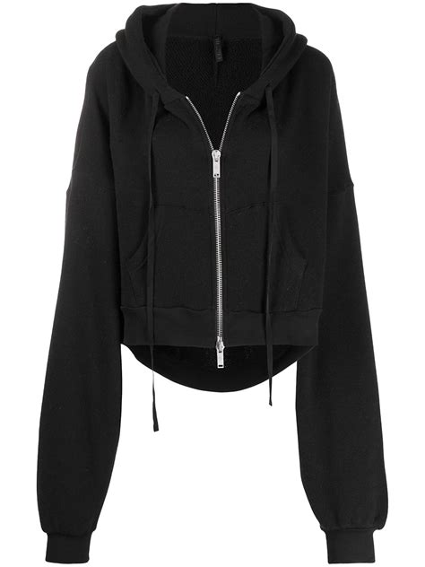 Unravel Project Cropped Zip Up Hoodie Farfetch Cropped Zip Up