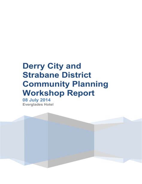 Derry City And Strabane District Community Planning Workshop