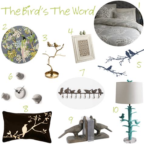 From stylish yet functional storage furniture to striking accent pieces, window treatments & rugs. Bird Themed Home Decor