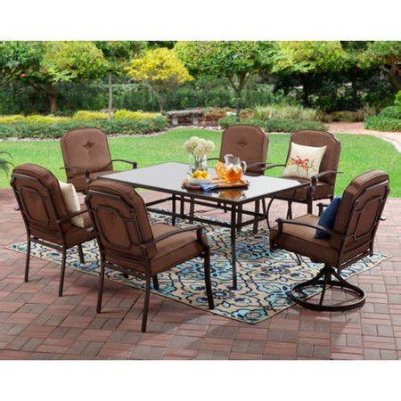 This patio set is amazon's no. Mainstays Wentworth 7-Piece Patio Dining Set, Seats 6 ...