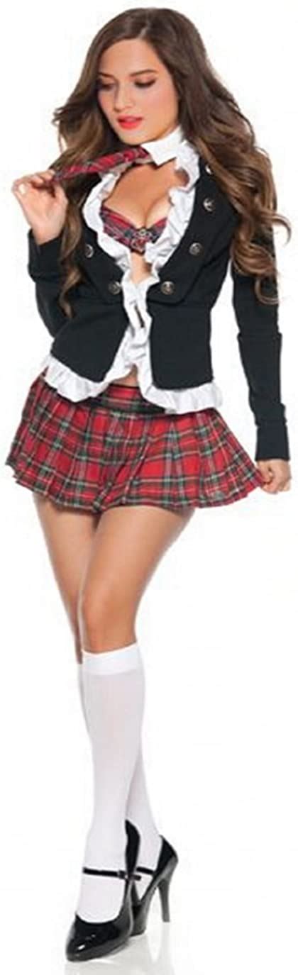 Jj Gogo Adult Naughty School Girl Costume Sexy 4 Piece