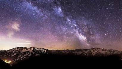 Milky Way Space Mountains Hdr Stars Desktop