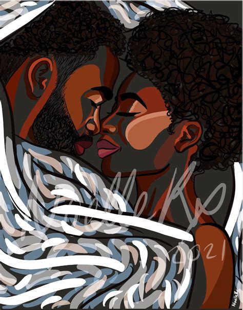 Love In The Dark Black Couple Art African American Couple Etsy