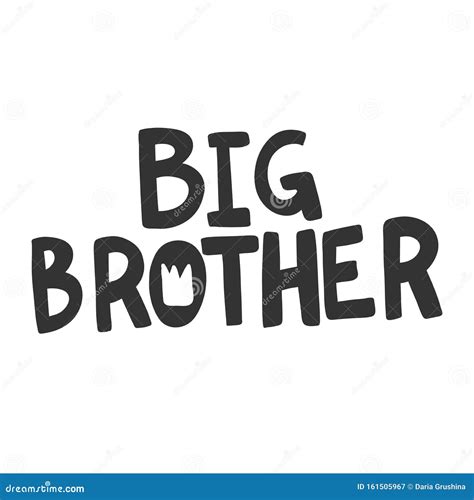 Big Brother Vector Hand Drawn Illustration Sticker With Cartoon