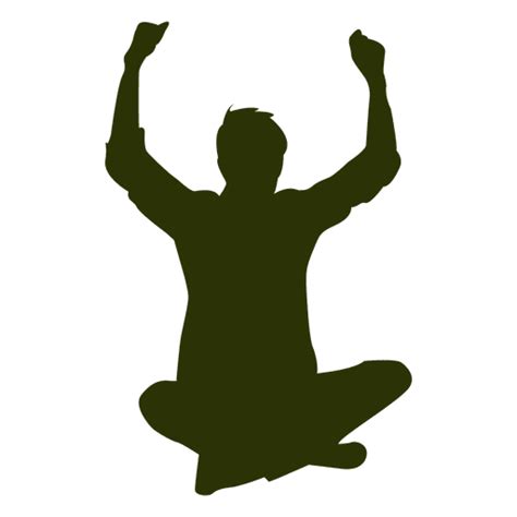 Man Sitting Raising Hands Transparent Png And Svg Vector File