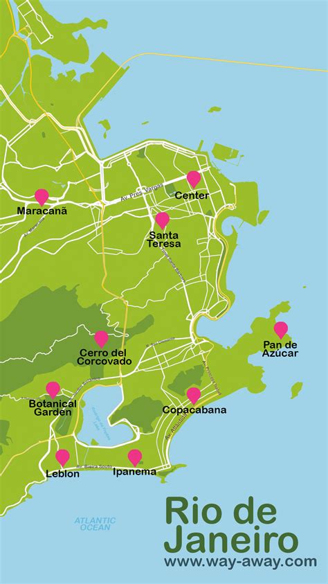 Mapa De Río De Janeiro Plano Con Rutas Turísticas