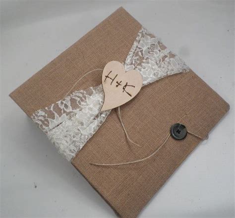 It is perfect for keeping your wedding pictures and wedding memories alive! Burlap Photo Album, Rustic Wedding Album, Personalized Woodburned Heart,4x6 5x7 8x10 | Wedding ...