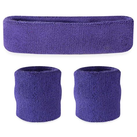 Suddora Purple Headbandwristband Set Sports Sweatbands For Head And