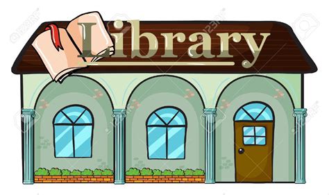 Of A Library On A White Background Stock Vector Library Cartoon