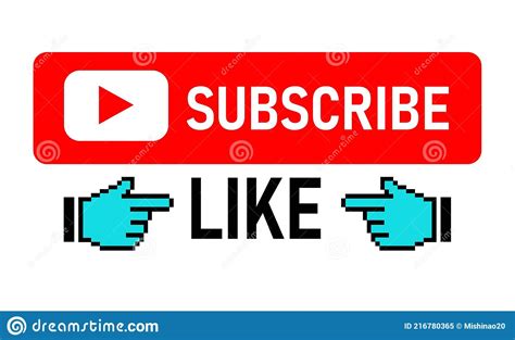 Subscribe Button Hand Button With Arrow Like Button Stock Vector