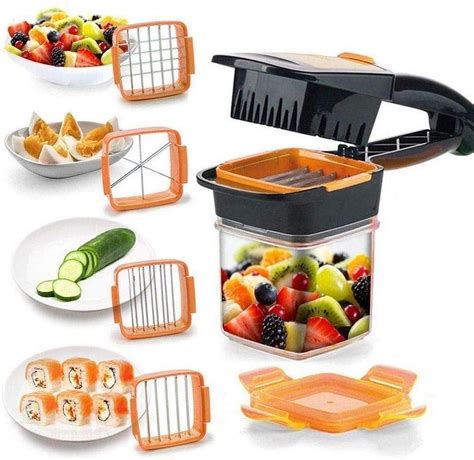 Multicolor Plastic And Stainless Steel 5 In 1 Nicer Dicer Vegetable