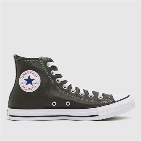Converse Khaki Leather Hi Trainers Trainerspotter
