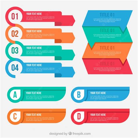 Free Vector Collection Of Colored Infographic Banners