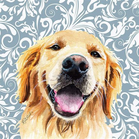 Golden Retriever Canvas Golden Retriever Painting Dogs Golden