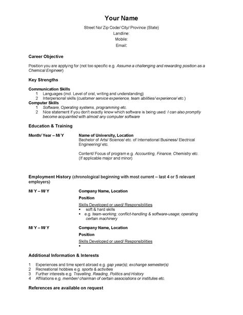 Want to make sure your cv. Canadian Resume Format Doc - planner template free